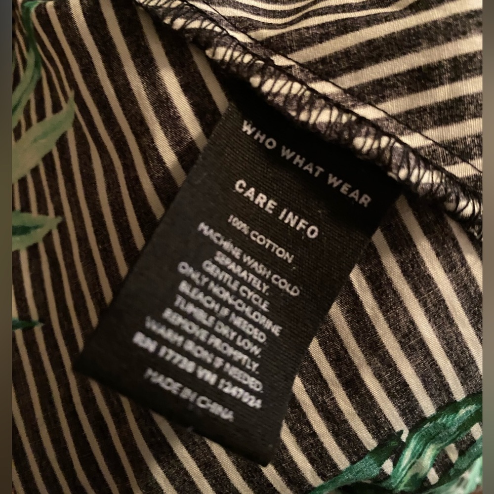 Striped floral sleeveless ruffle midi wrap dress by Who What Wear. Size: 2X. - Picture 6 of 6